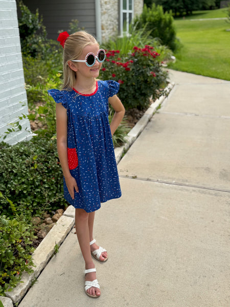 Navy Sprinkles Pearl Dress