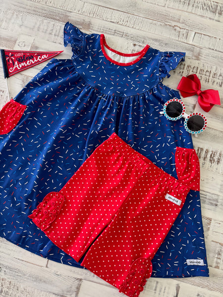 Navy Sprinkles Pearl Dress