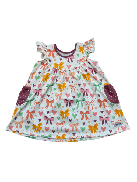 Lovely Bows Pearl Dress with Pockets