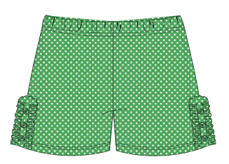 Green Dot Bettie Buttons Shorties