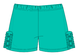 Teal Bettie Buttons Shorties