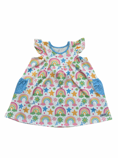 Rainbow Pearl Dress with Pockets